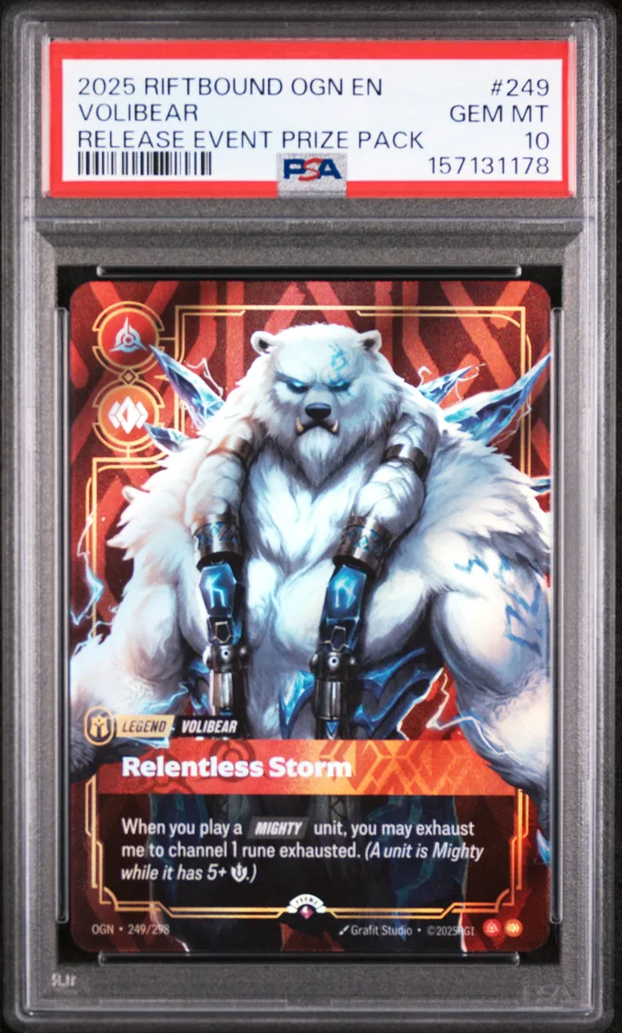 2025 #249 Volibear - Relentless Storm PSA 10 Riftbound: League of Legends Ogn-Origins