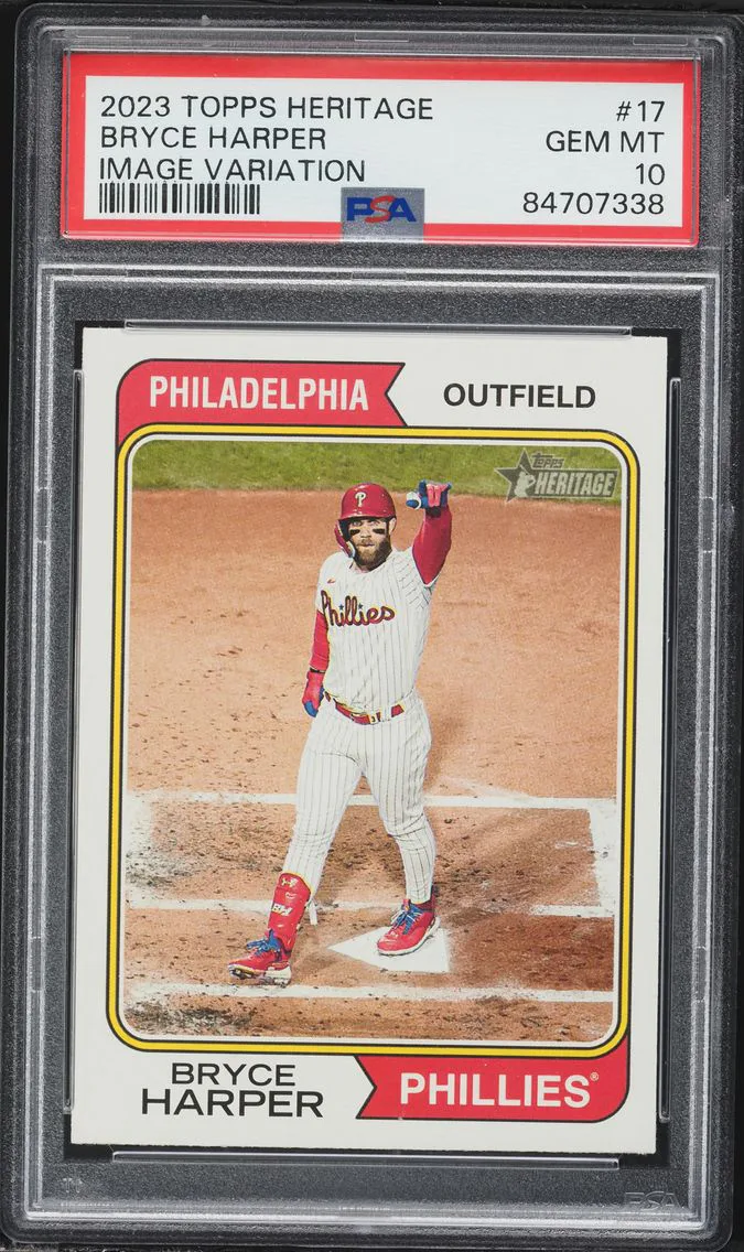 2023 #17 Bryce Harper PSA 10 Topps Heritage Baseball