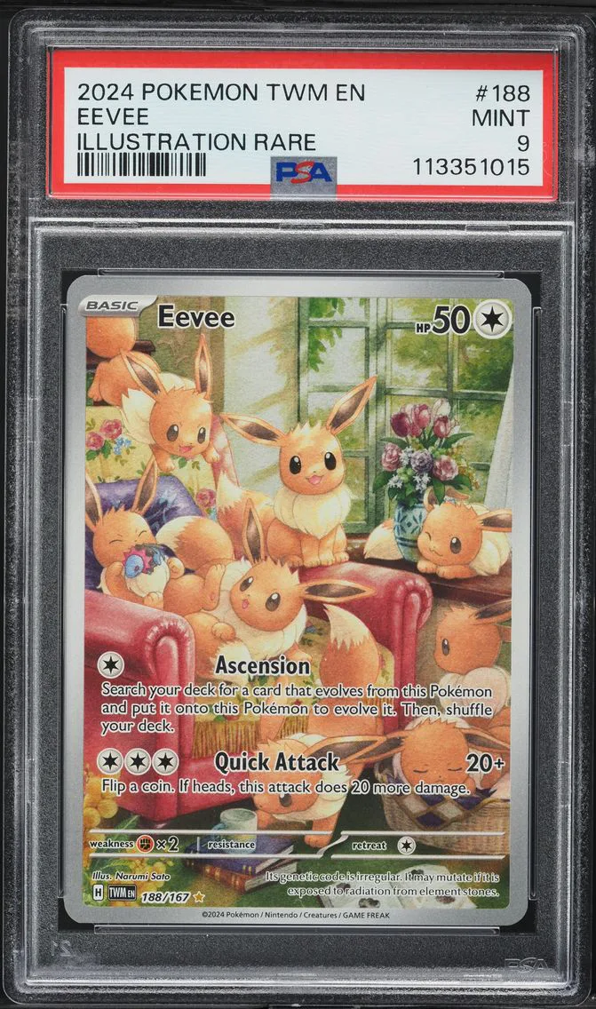 2024 #188 Eevee PSA 9 Twm EN-Twilight Masquerade Pokemon