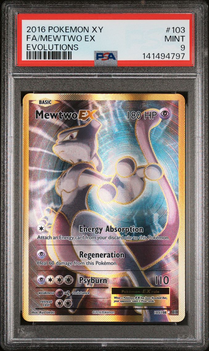 2016 #103 Full Art/Mewtwo EX PSA 9 XY Evolutions Pokemon