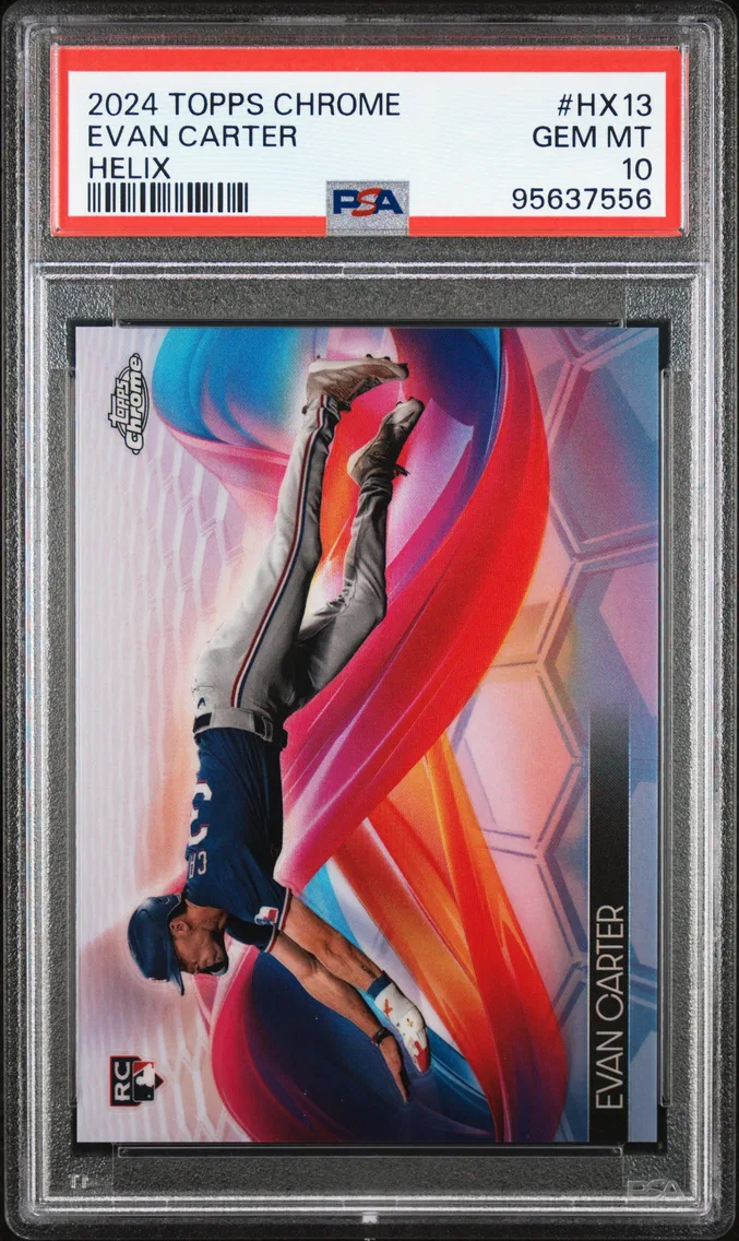 2024 #HX13 Evan Carter PSA 10 Topps Chrome Helix