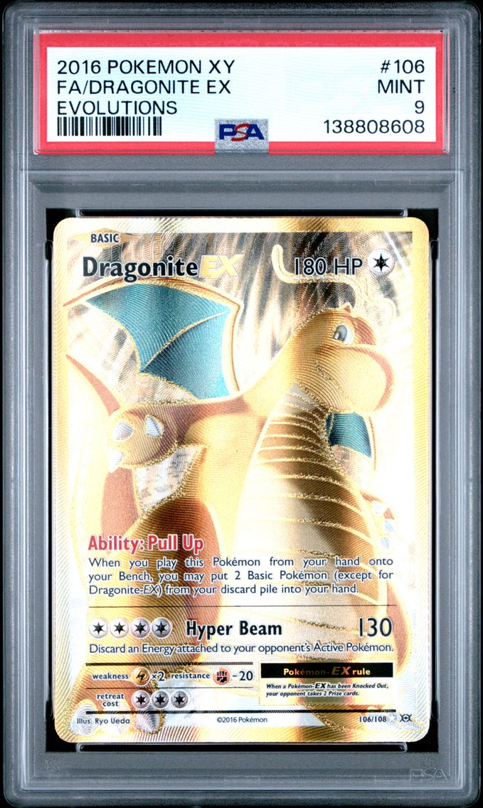 2016 #106 Full Art/Dragonite EX PSA 9 XY Evolutions Pokemon