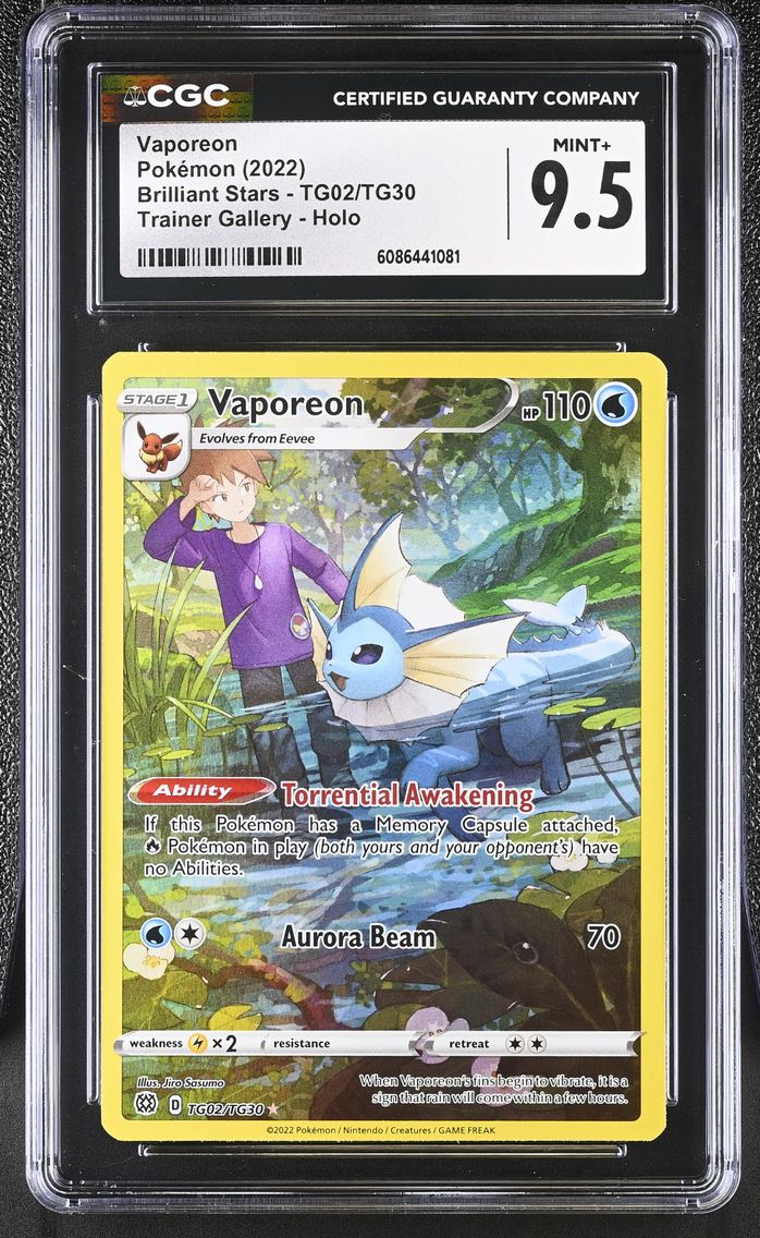 2022 #TG02/TG30 Vaporeon CGC 9.5 Brilliant Stars - English