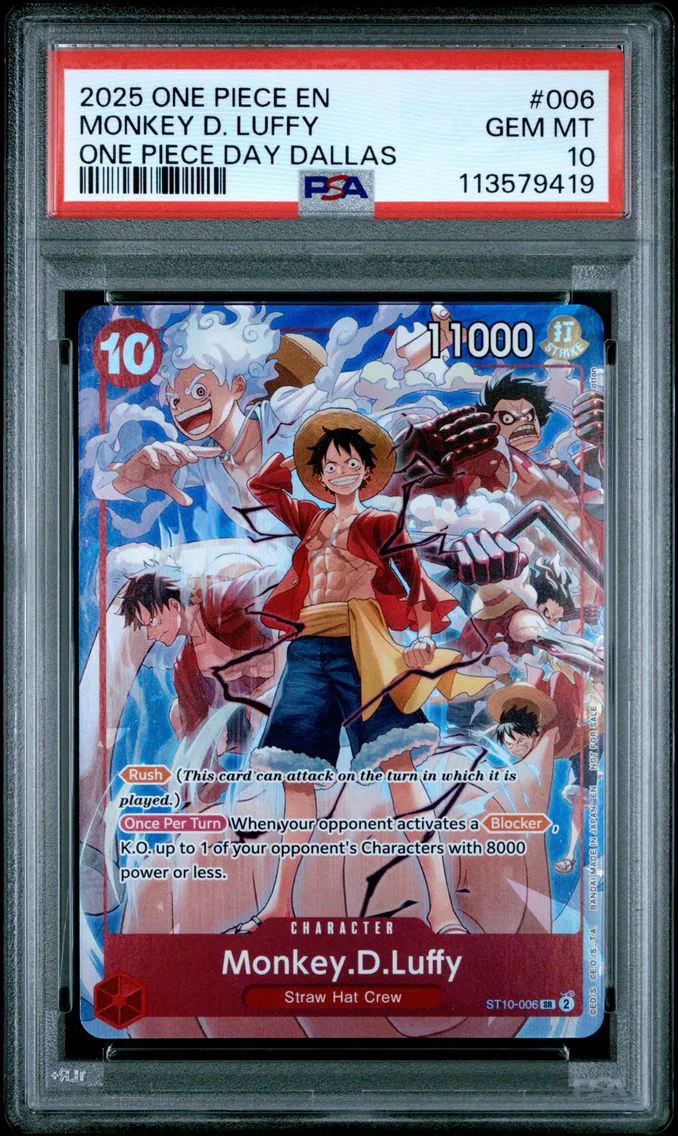 2025 #006 Monkey D. Luffy PSA 10 One Piece Promos Pokemon