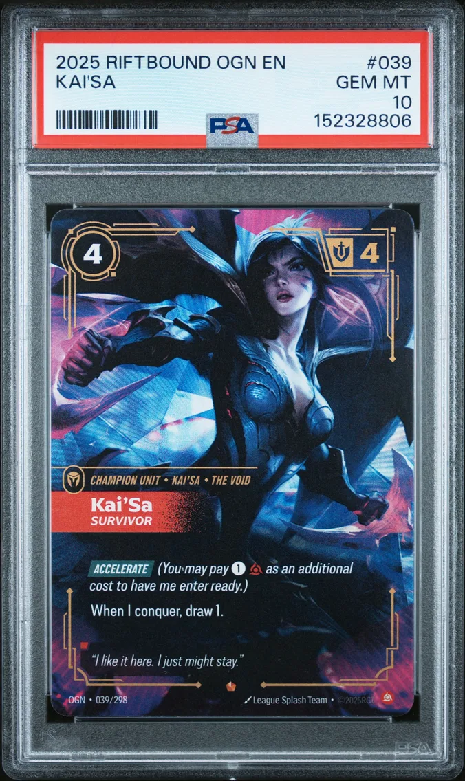 2025 #039 Kai'SA - Survivor PSA 10 Riftbound: League of Legends Ogn-Origins