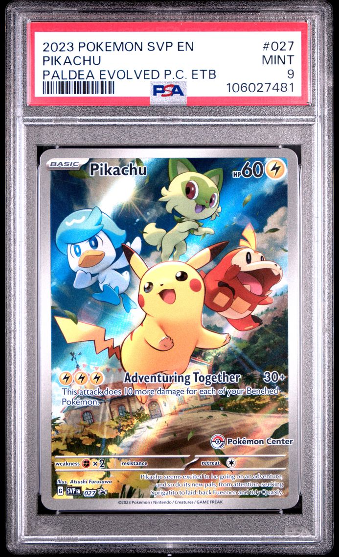 2023 #027 Pikachu PSA 9 Svp EN-SV Black Star Promo Pokemon