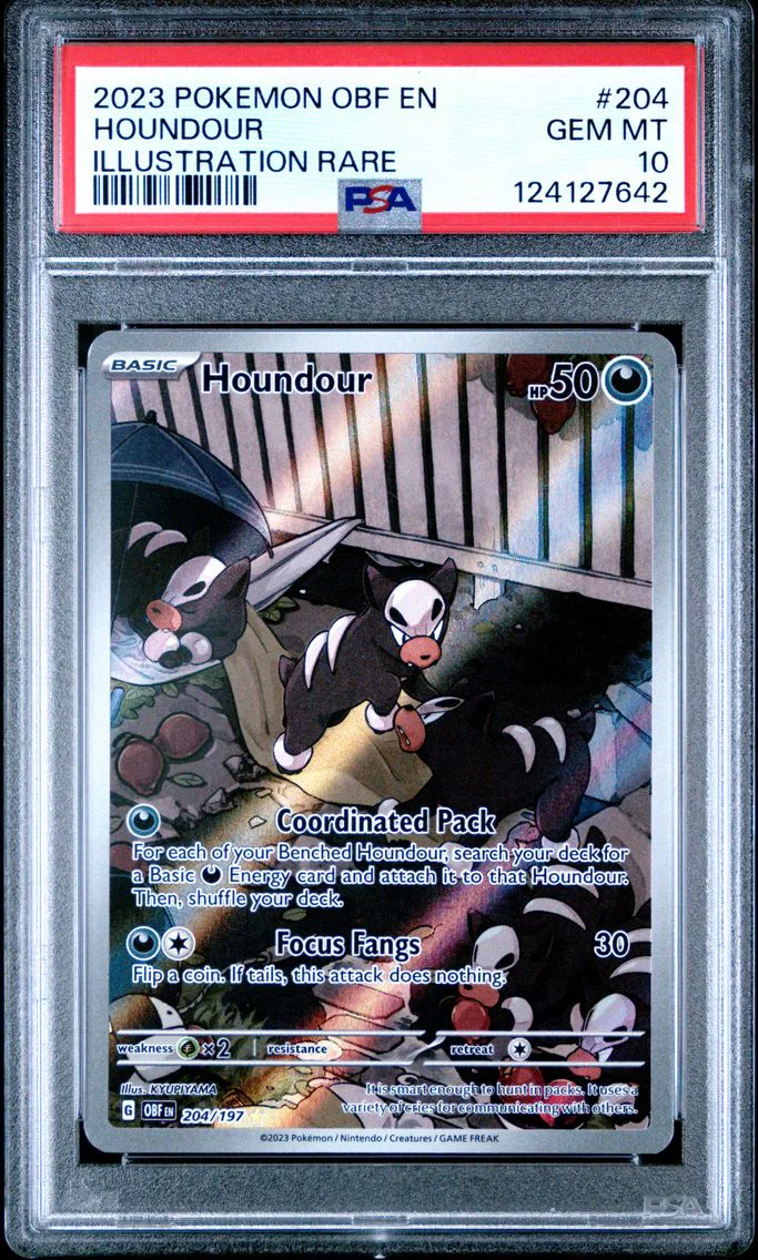 2023 #204 Houndour PSA 10 Obf EN-Obsidian Flames