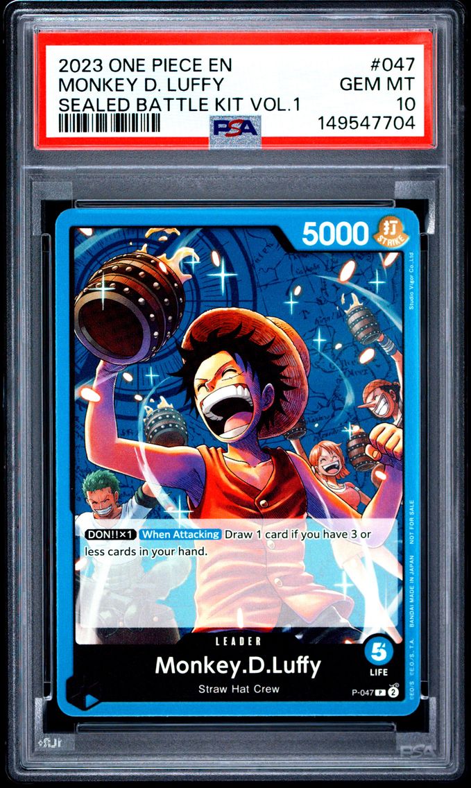 2023 #047 Monkey D. Luffy PSA 10 One Piece Sealed Battle Kit Vol.1