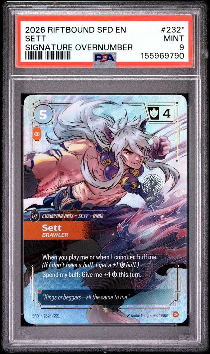2026 #232* Sett - Brawler PSA 9 Riftbound: League of Legends Sfd-Spiritforged
