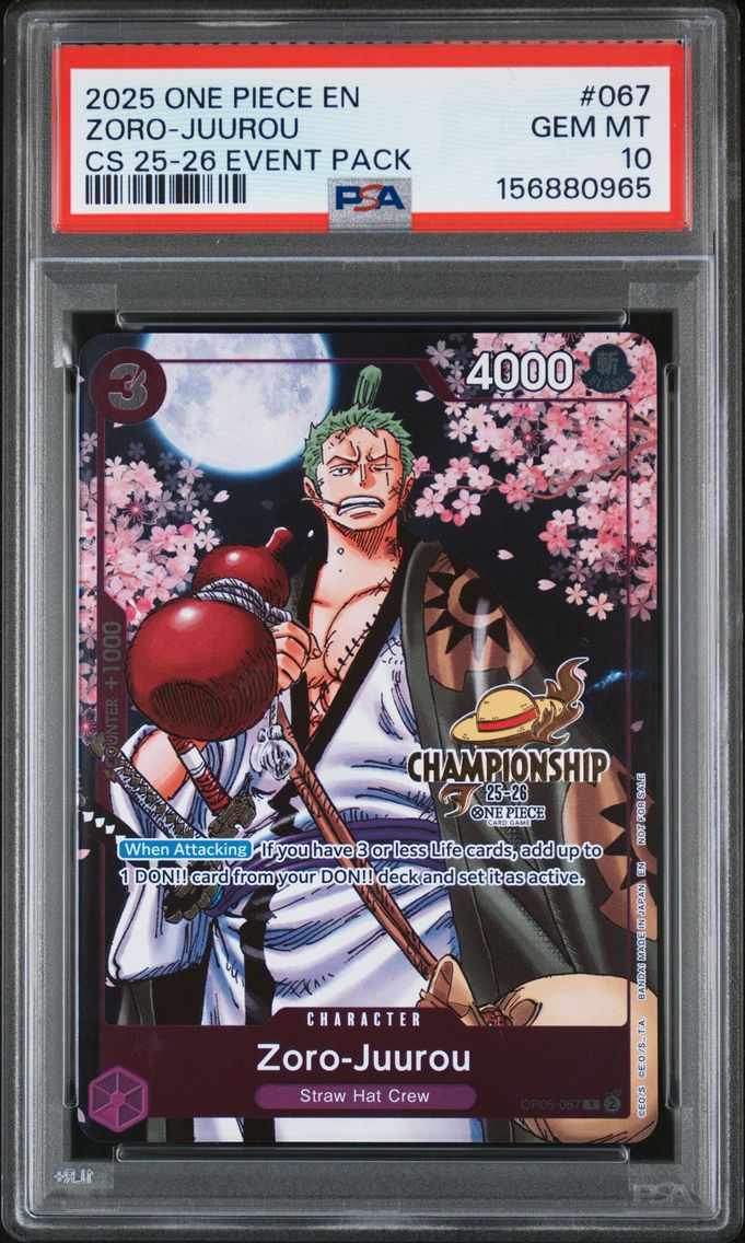 2025 #067 Zoro-Juurou PSA 10 One Piece Championship 2025-26 Event Pack