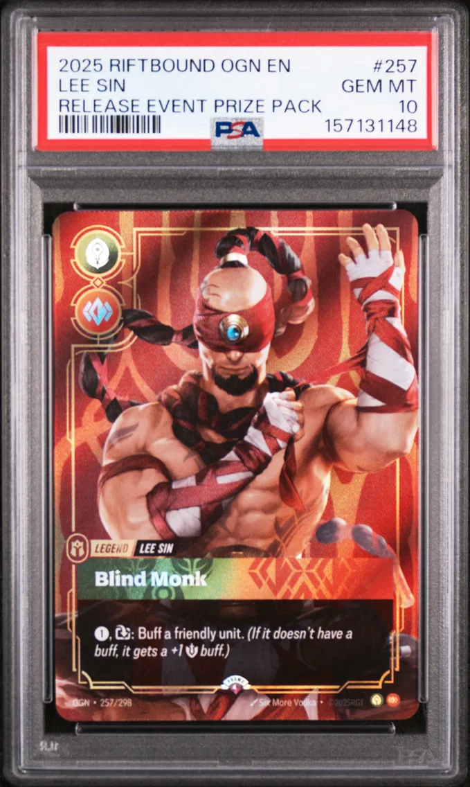 2025 #257 Lee Sin - Blind Monk PSA 10 Riftbound: League of Legends Ogn-Origins