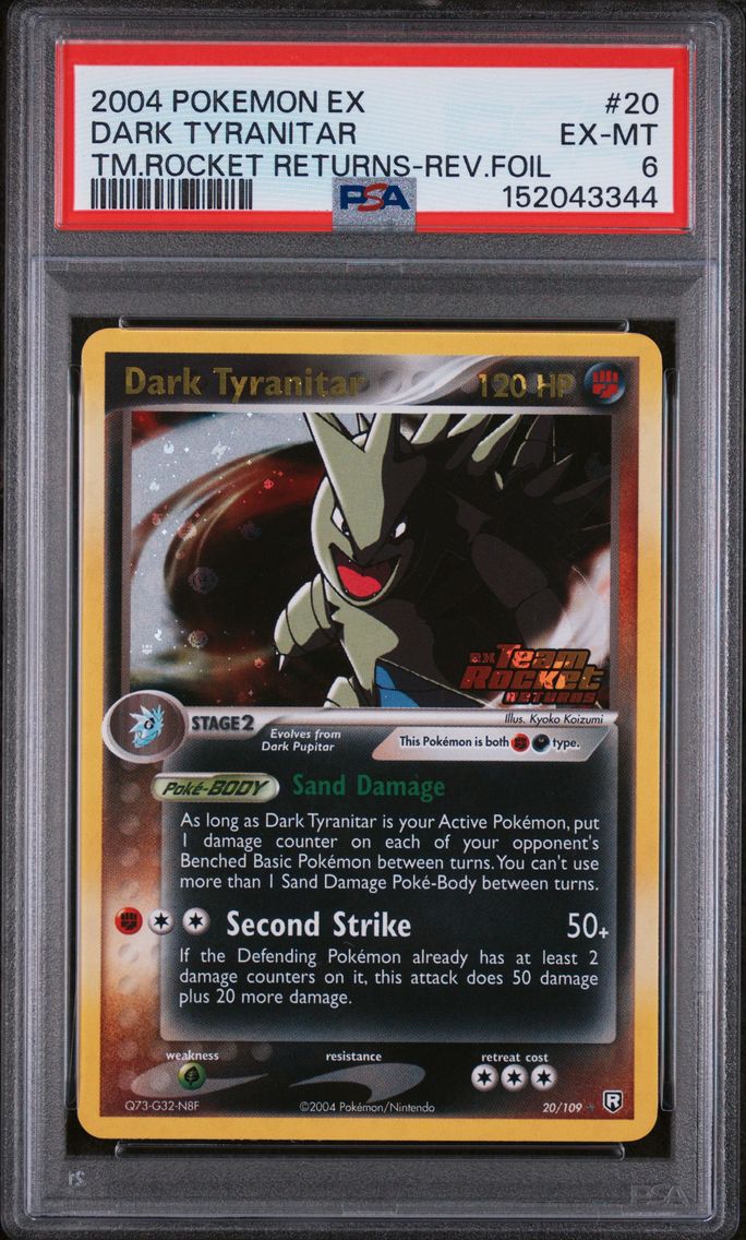 2004 #20 Dark Tyranitar-Reverse Foil PSA 6 EX Team Rocket Returns