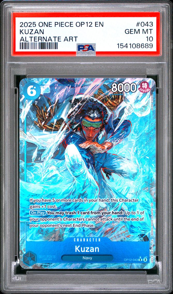 2025 #043 Kuzan PSA 10 One Piece OP12-Legacy of the Master