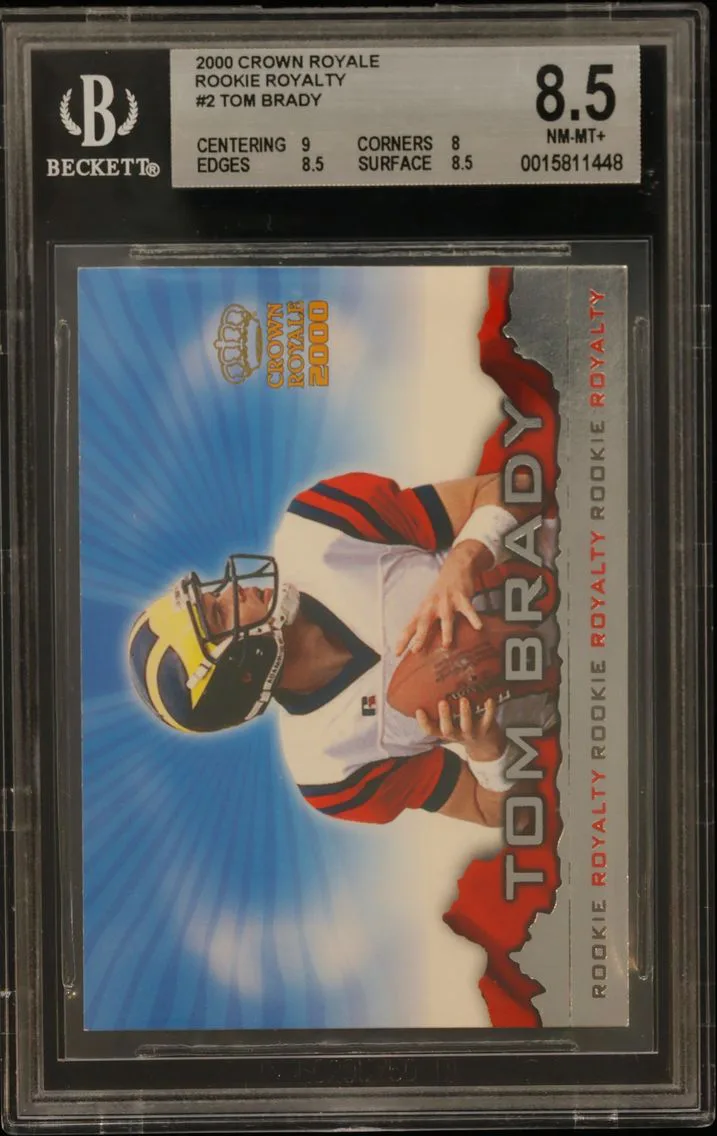 2000 #2 Tom Brady BGS 8.5 Crown Royale Rookie Royalty