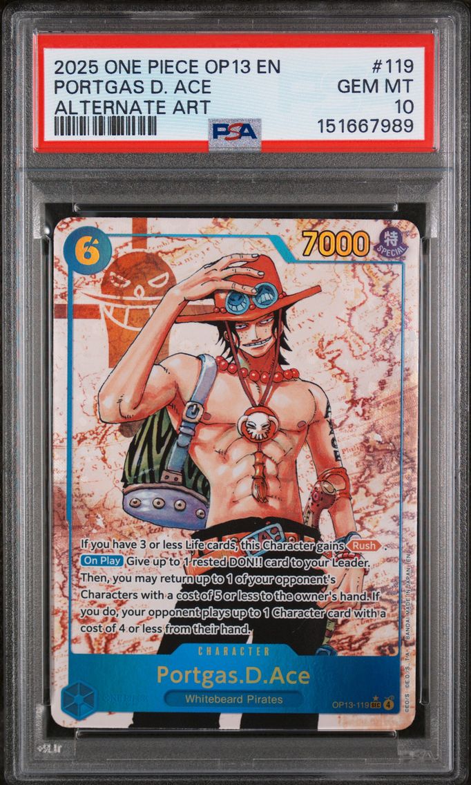 2025 #119 Portgas D. Ace PSA 10 One Piece OP13-Carrying on His Will
