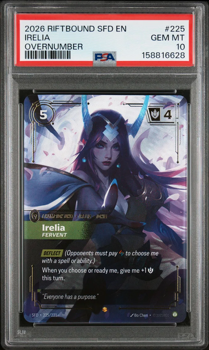 2026 #225 Irelia - Fervent PSA 10 Riftbound: League of Legends Sfd-Spiritforged
