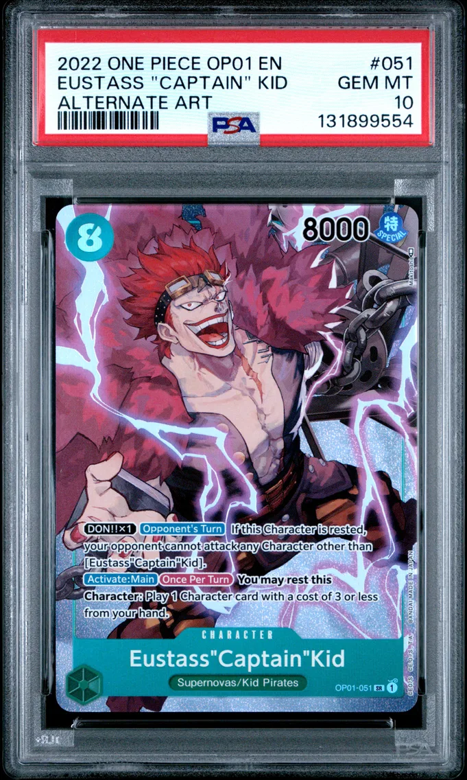 2022 #051 Eustass "Captain" Kid PSA 10 One Piece OP01-Romance Dawn
