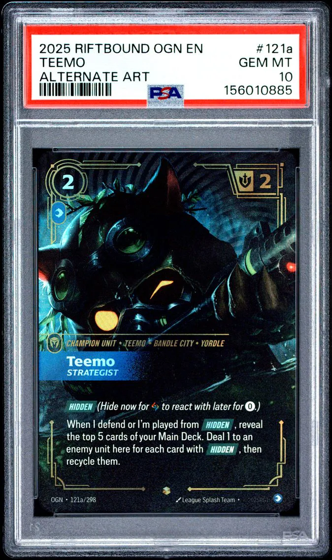 2025 #121a Teemo - Strategist PSA 10 Riftbound: League of Legends Ogn-Origins