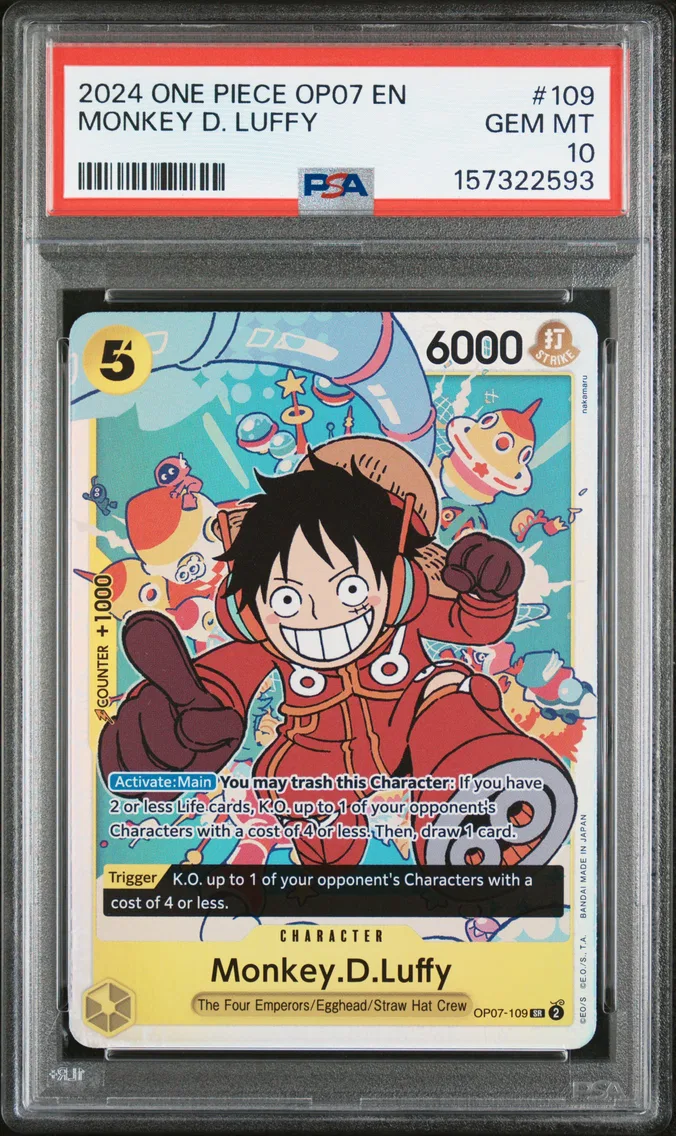 2024 #109 Monkey D. Luffy PSA 10 One Piece OP07-500 Years in the Future