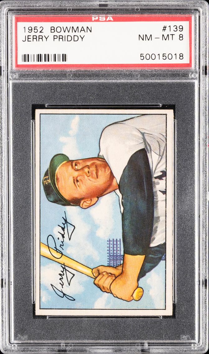 1952 #139 Jerry Priddy PSA 8 Bow