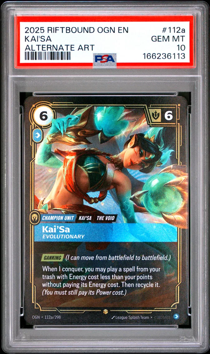 2025 #112a Kai'SA - Evolutionary PSA 10 Riftbound: League of Legends Ogn-Origins
