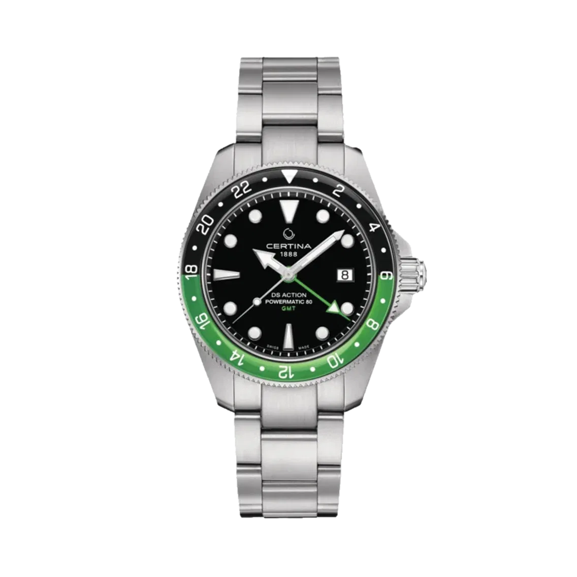 Certina DS Action GMT Powermatic 80 41mm - Black on Bracelet