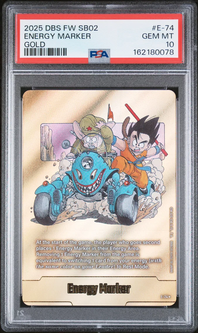 2025 #E-74 Energy Marker PSA 10 Dragon Ball Super Card Game Fusion World Manga Booster 02