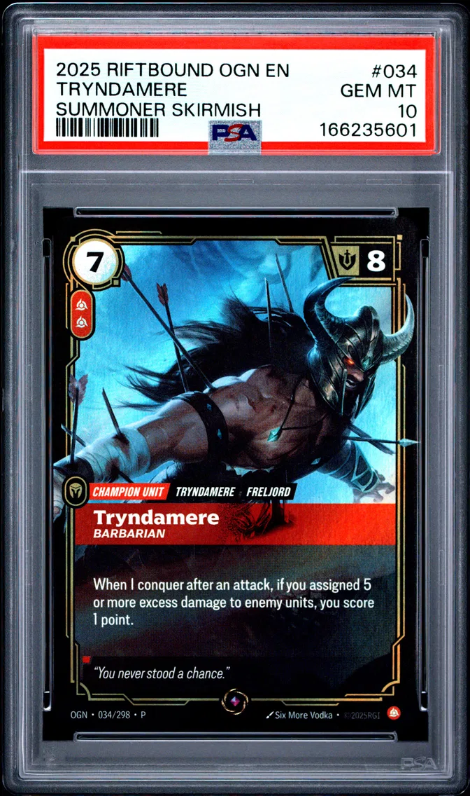 2025 #034 Tryndamere - Barbarian PSA 10 Riftbound: League of Legends Ogn-Origins