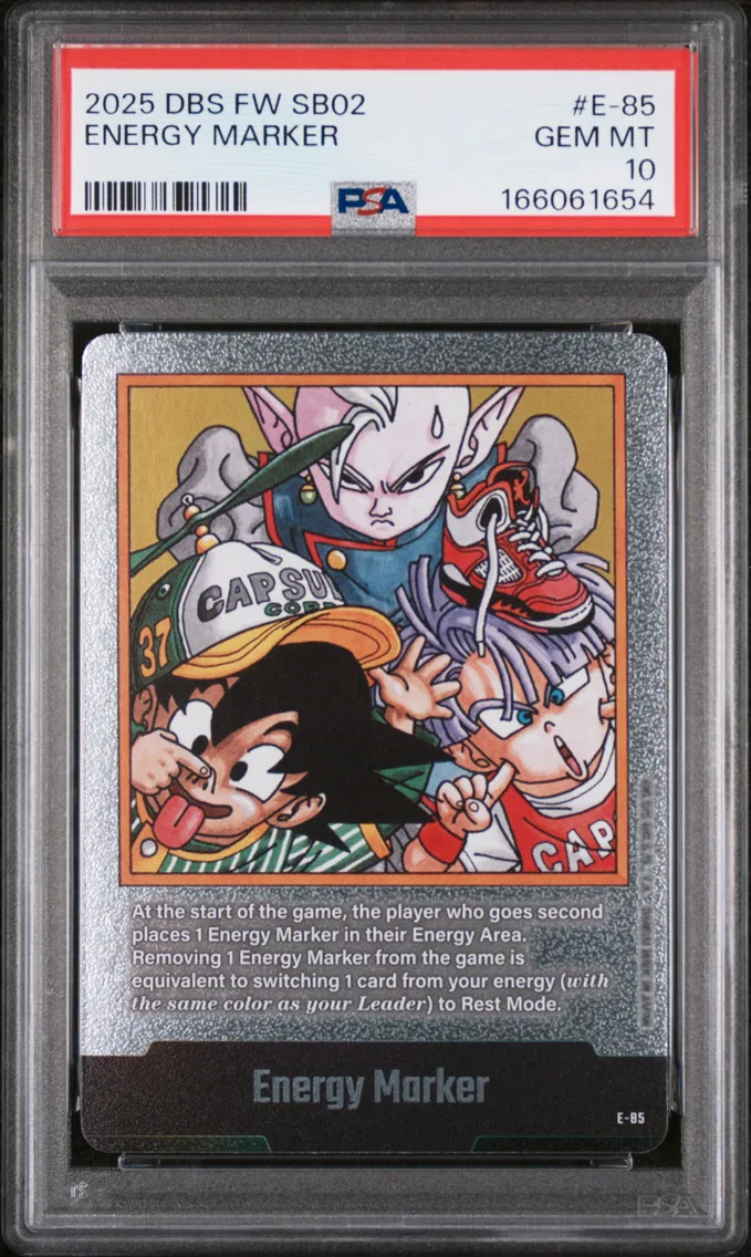 2025 #E-85 Energy Marker PSA 10 Dragon Ball Super Card Game Fusion World Manga Booster 02