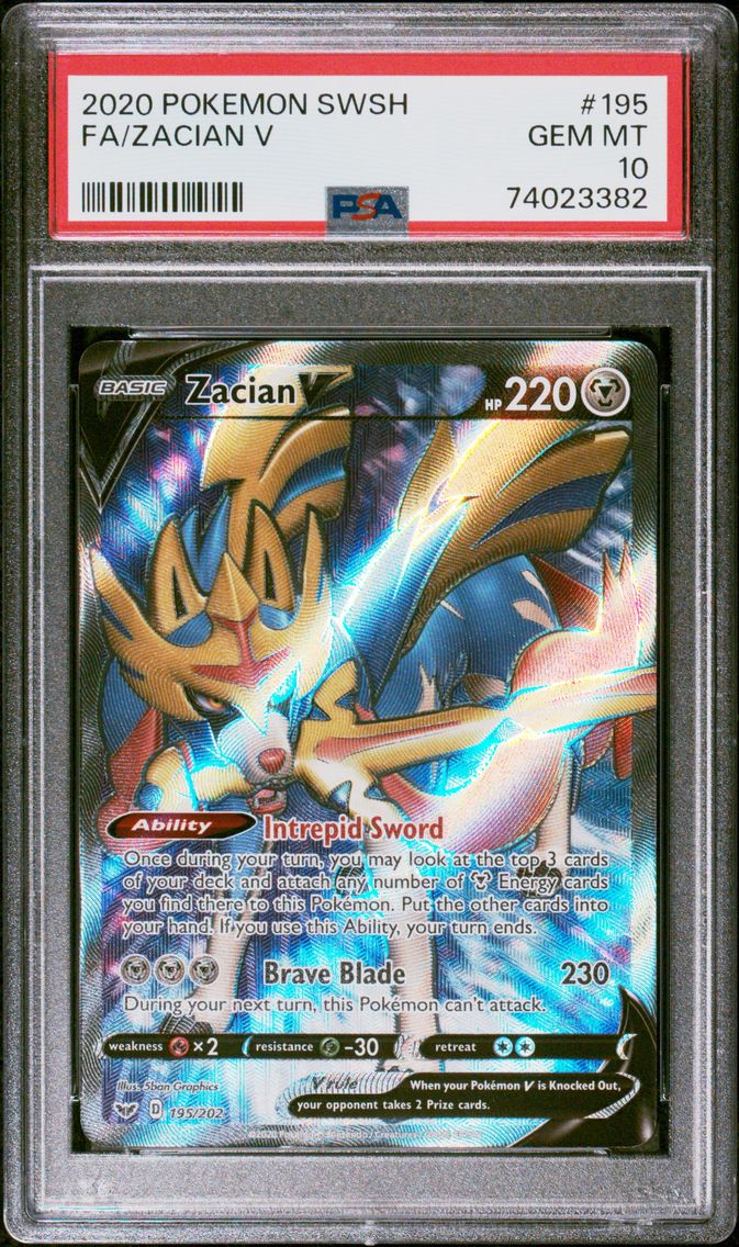 2020 #195 Full Art/Zacian V PSA 10 Sword & Shield Pokemon