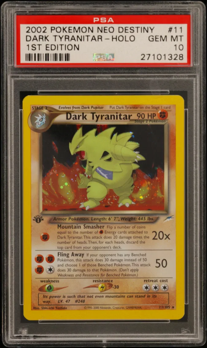 2002 #11 Dark Tyranitar-Holo 1st Edition PSA 10 Neo Destiny