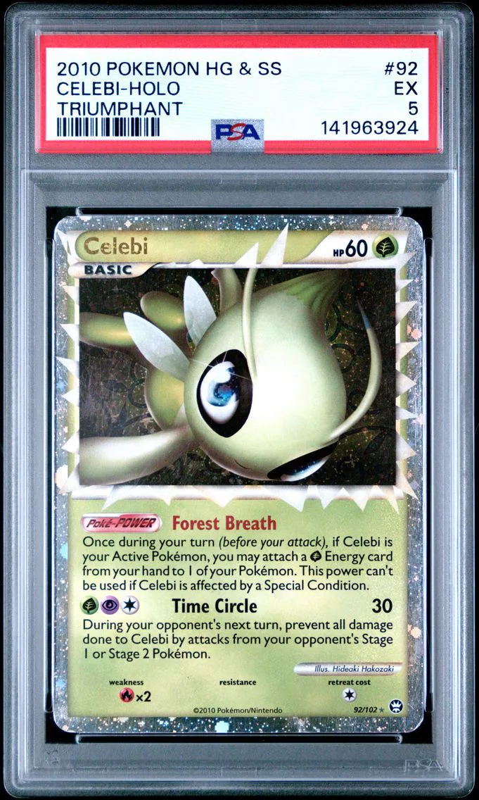 2010 #92 Celebi-Holo PSA 5 Heartgold & Soulsilver Triumphant Pokemon