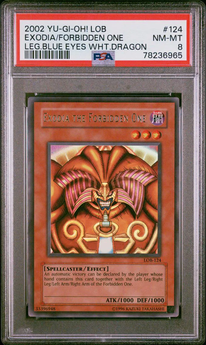 2002 #124 Exodia the Forbidden One PSA 8 YU-GI-Oh! Lob-Legend of Blue Eyes White Dragon