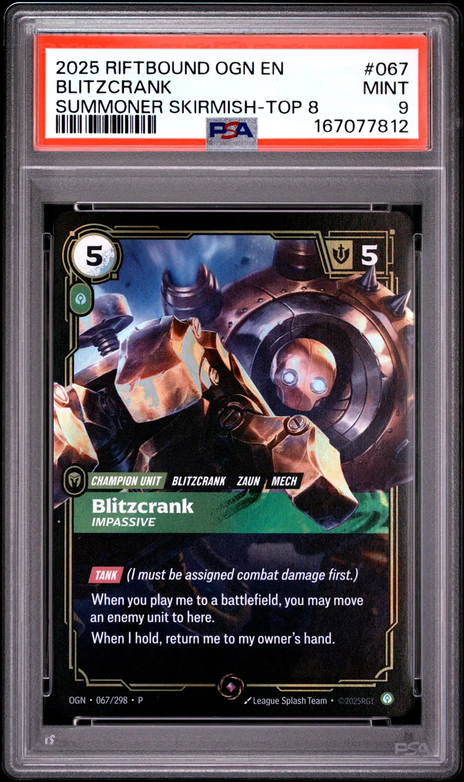 2025 #067 Blitzcrank - Impassive PSA 9 Riftbound: League of Legends Ogn-Origins