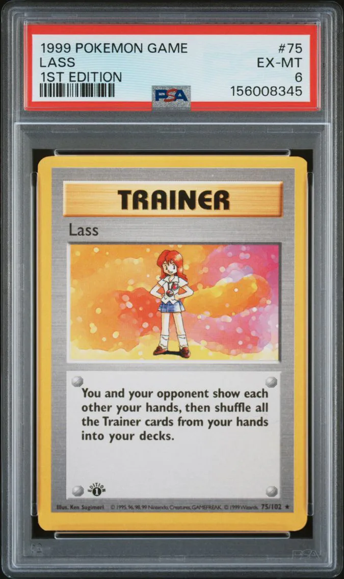 1999 #75 Lass 1st Edition PSA 6 Game