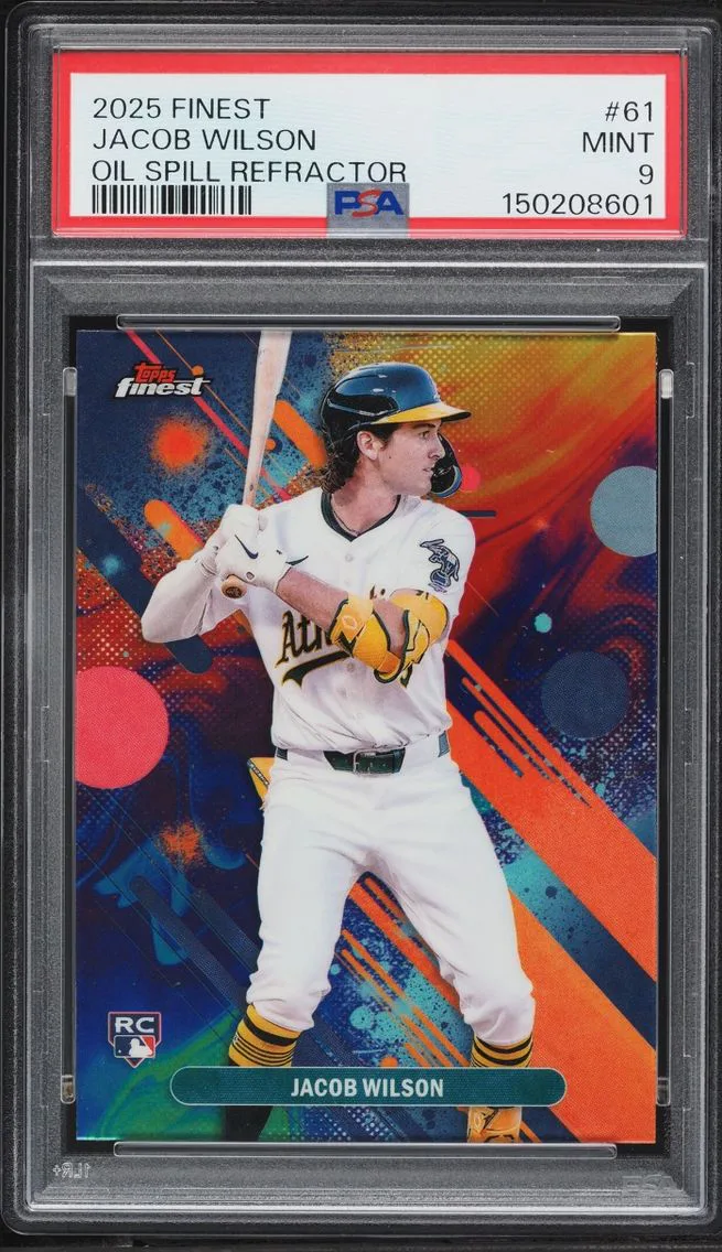 2025 Finest Oil Spill Refractor Jacob Wilson ROOKIE #61 PSA 9 MINT