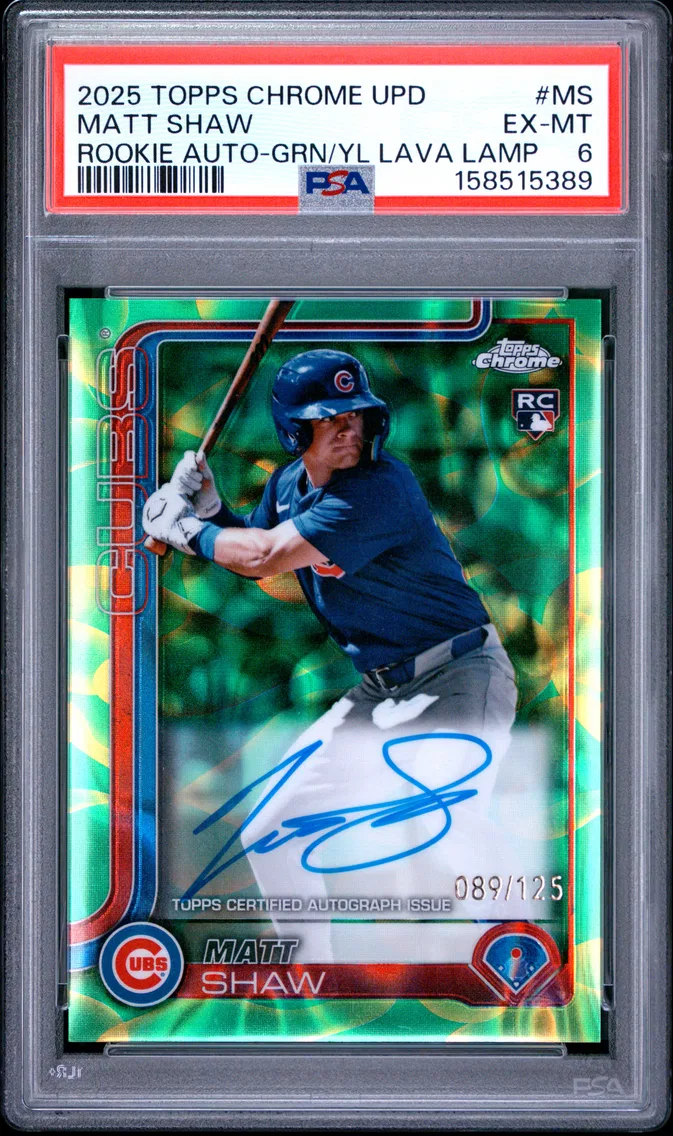 2025 #MS Matt Shaw PSA 6 Topps Chrome Update Rookie Autographs