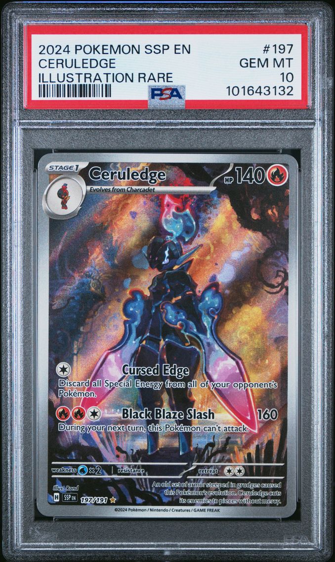 2024 #197 Ceruledge PSA 10 Ssp EN-Surging Sparks