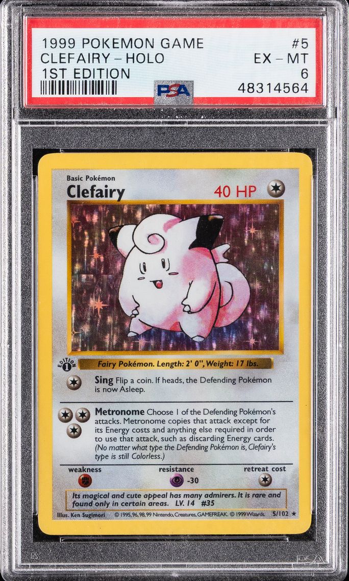 1999 #5 Clefairy-Holo 1st Edition PSA 6 Game Pokemon