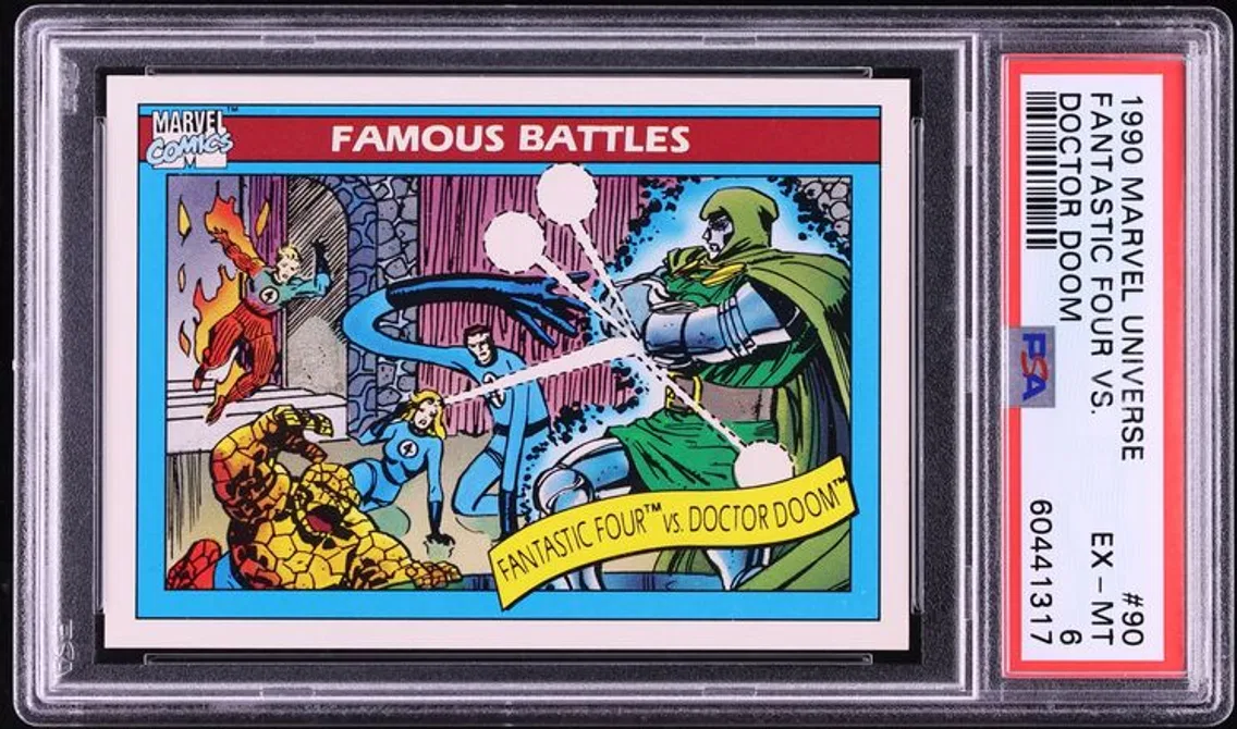 1990 #90 Impel Marvel Universe Fantastic Four Vs. Doctor Doom EXMT PSA 6