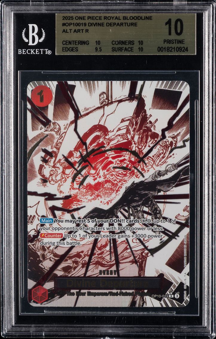 2025 #OP10019 Divine Departure ALT ART R BGS 10 One Piece Card Game Royal Blood