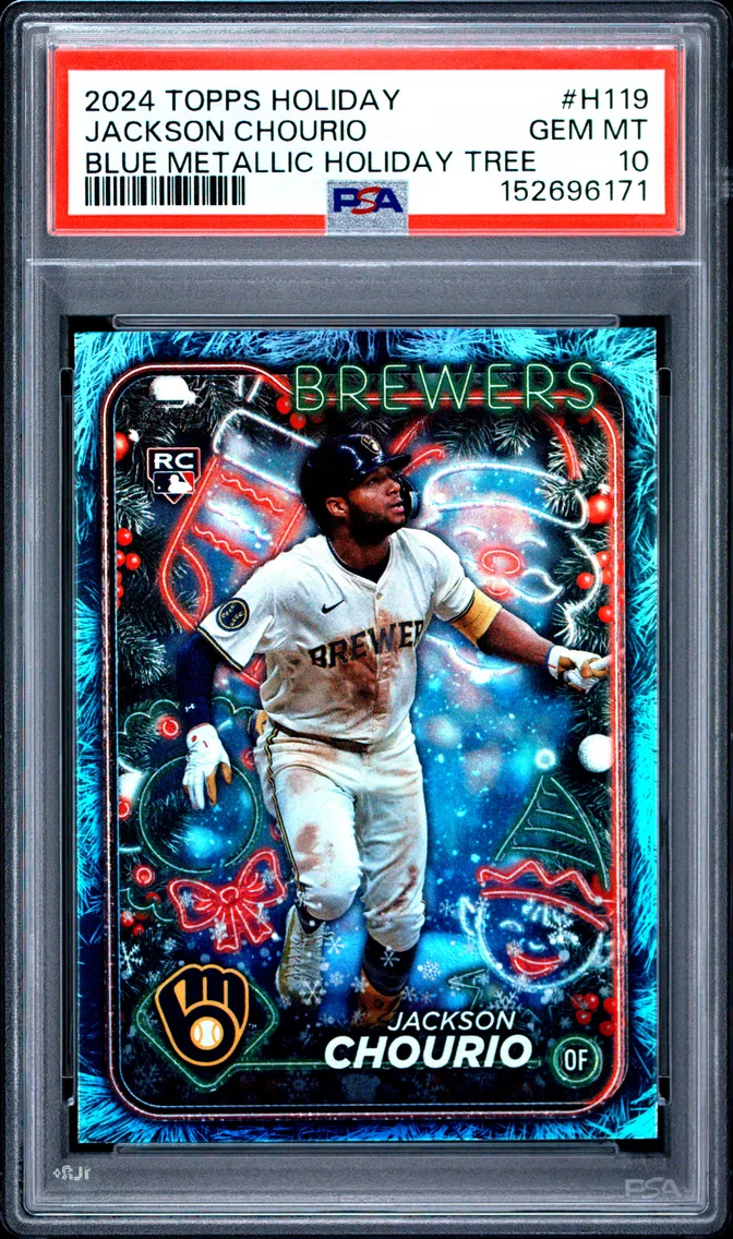 2024 #H119 Jackson Chourio PSA 10 Topps Holiday