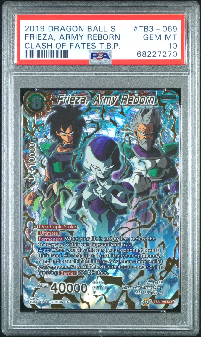 2019 #TB3-069 Frieza, Army Reborn PSA 10 Dragon Ball Super Card Game Themed Booster 3 Clash of Fates