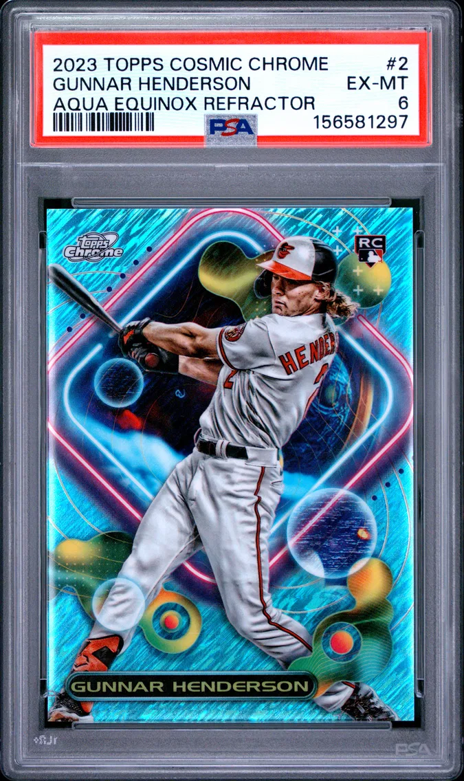 2023 #2 Gunnar Henderson PSA 6 Topps Cosmic Chrome
