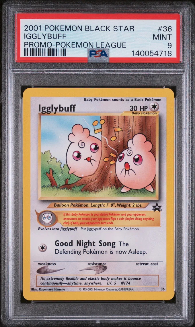 2001 #36 IGGLYBUFF PSA 9 Promo Black Star