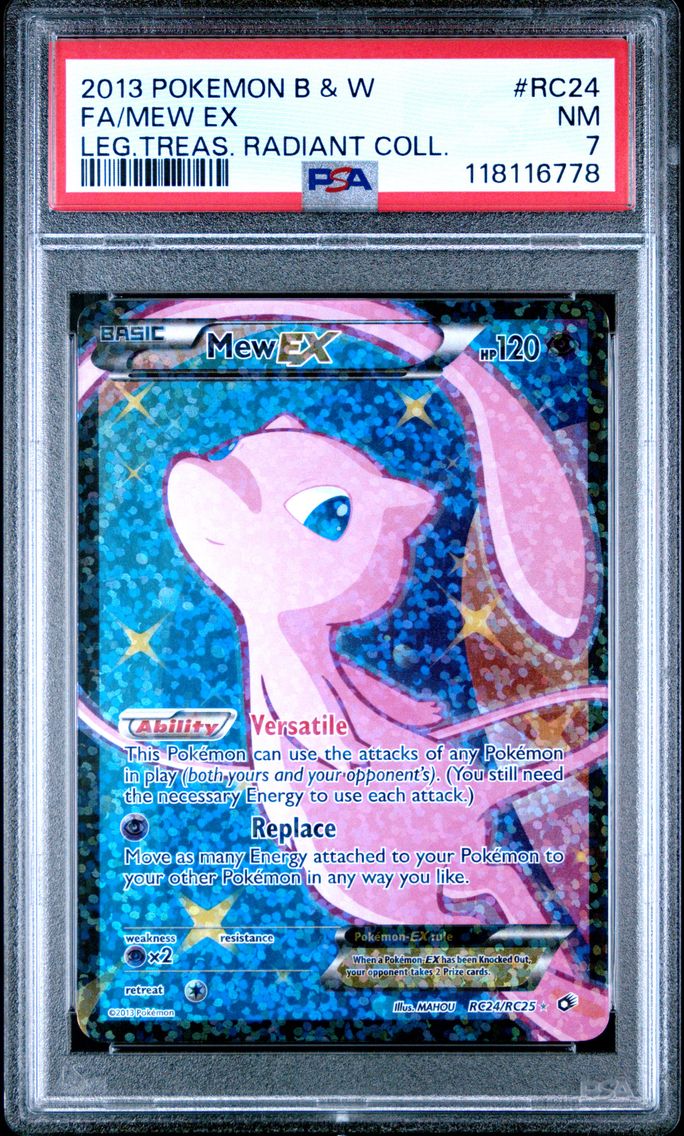 2013 #RC24 Full Art/Mew EX PSA 7 Black & White Legendary Treasures Radiant Collection Pokemon