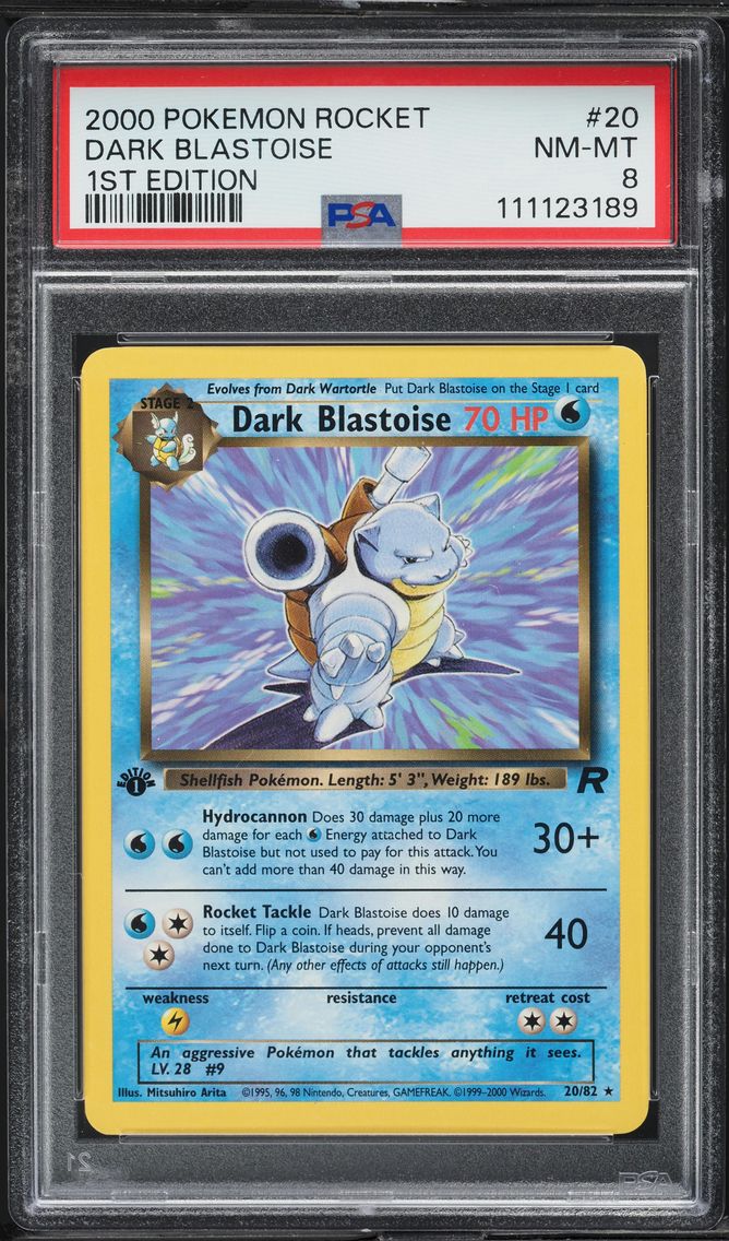 2000 #20 Dark Blastoise 1st Edition PSA 8 Rocket Pokemon