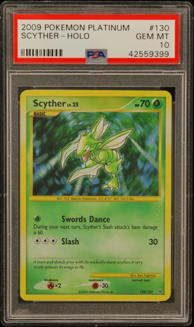 2009 #130 Scyther-Holo PSA 10 Pl