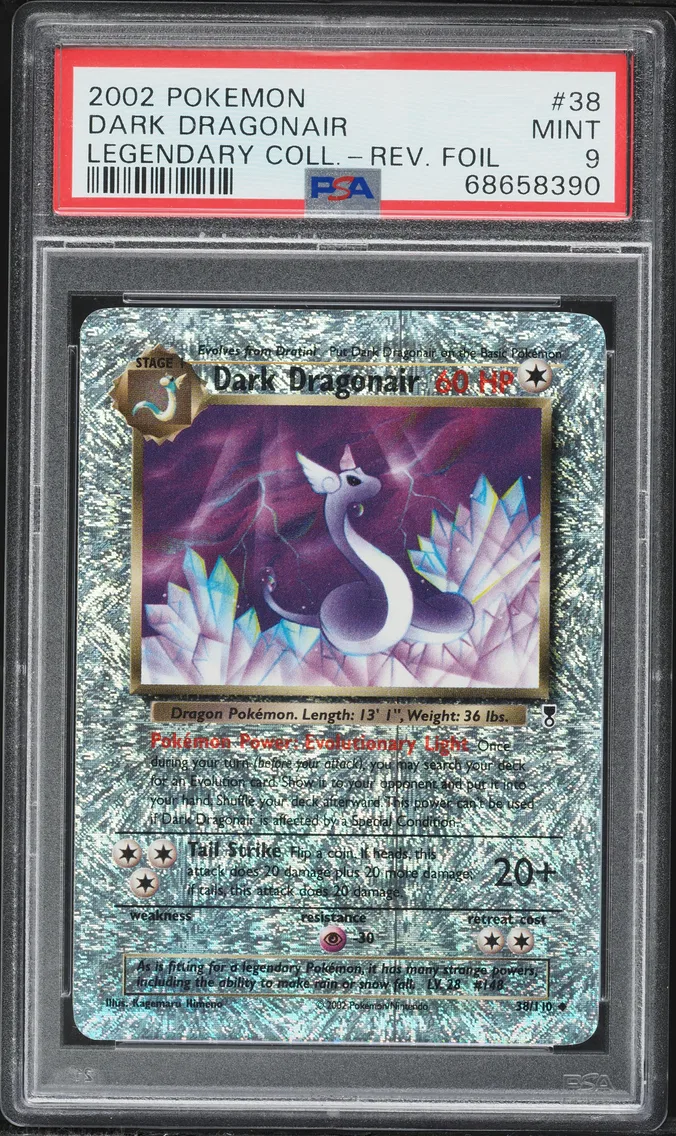 2002 #38 Dark Dragonair-Reverse Foil PSA 9 Legendary Collection Pokemon