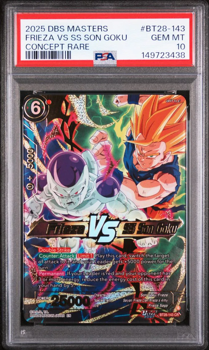 2025 #BT28-143 Frieza Vs Ss Son Goku #bt28-143 PSA 10 Dragon Ball Super Card Game Masters Series 28 Prismatic Clash